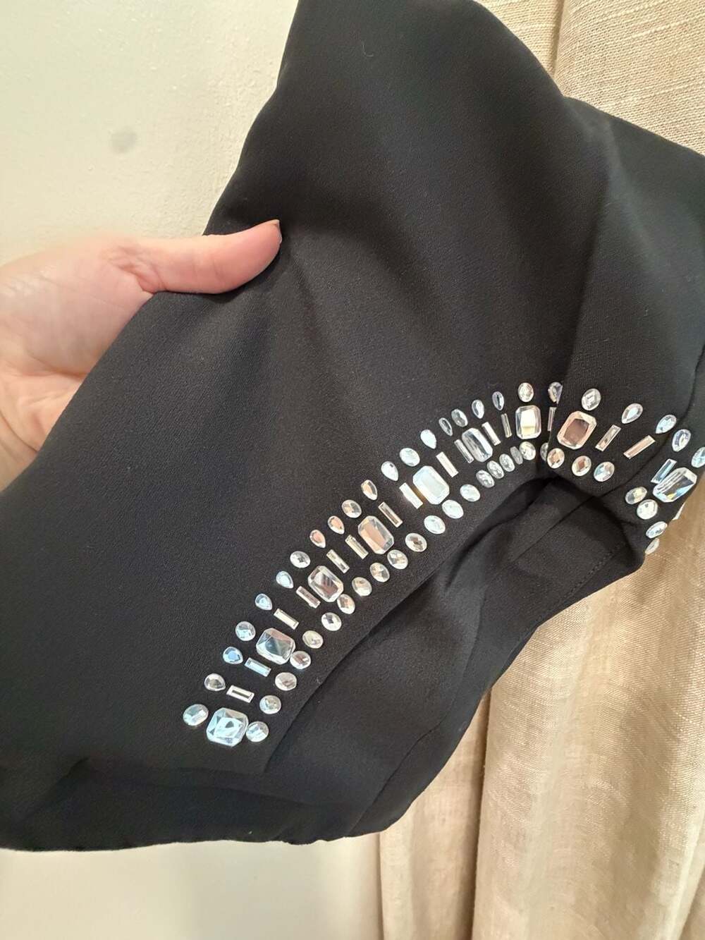 Do + Be Rhinestone Slit Strapless Dress Size S Black - Picture 9 of 9